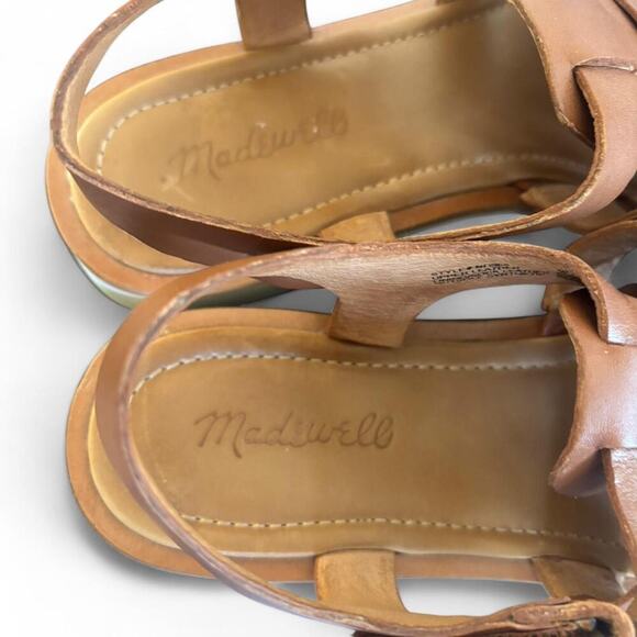 MADEWELL FISHERMAN SANDAL BROWN LEATHER PLATFORM SIZE 8 1/2. - Picture 5 of 8